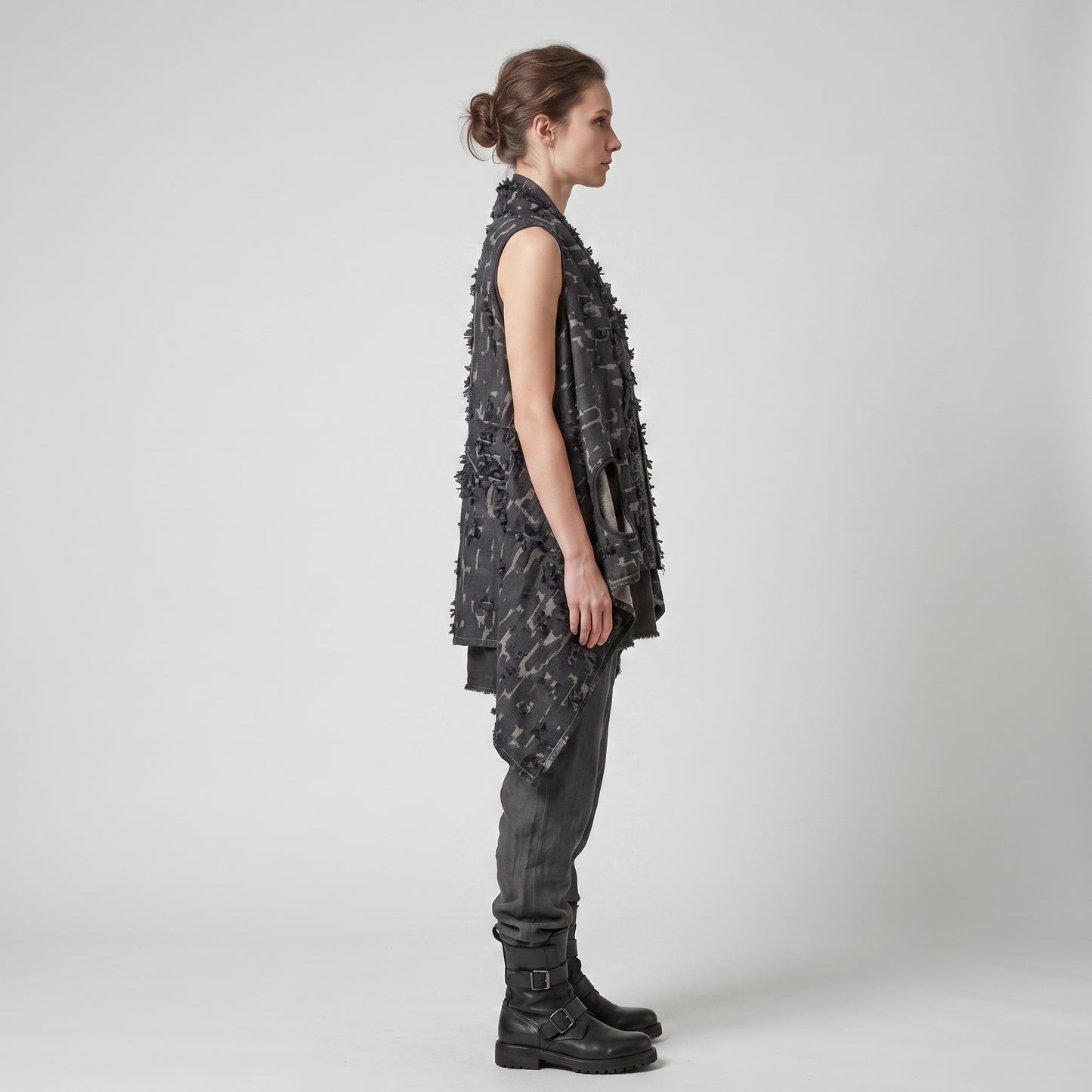 Abstract Textured Waterfall Vest