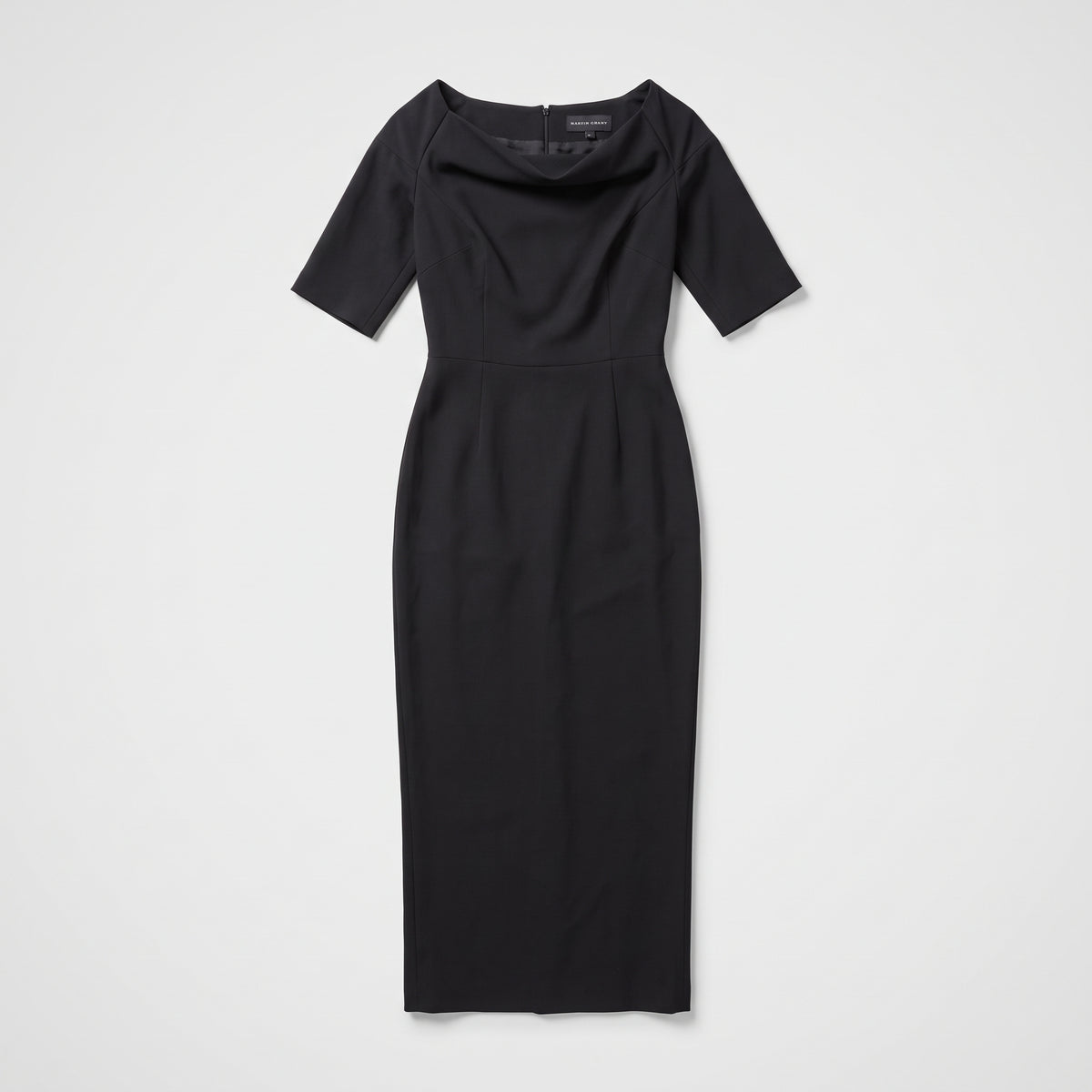 Elegant Black Cowl Neck Dress