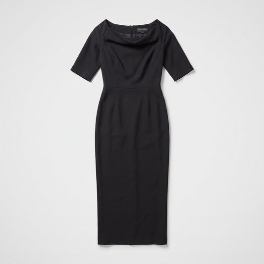 Elegant Black Cowl Neck Dress