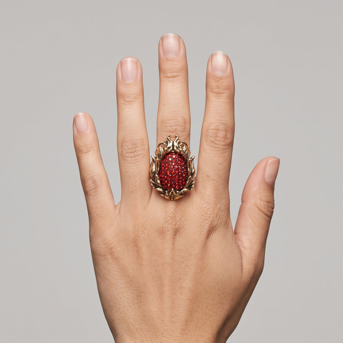 Ornate Crystal Statement Ring