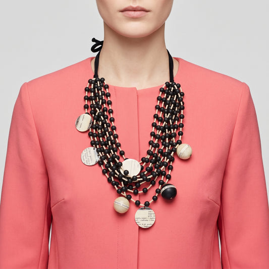 Multilayered Statement Bead Necklace