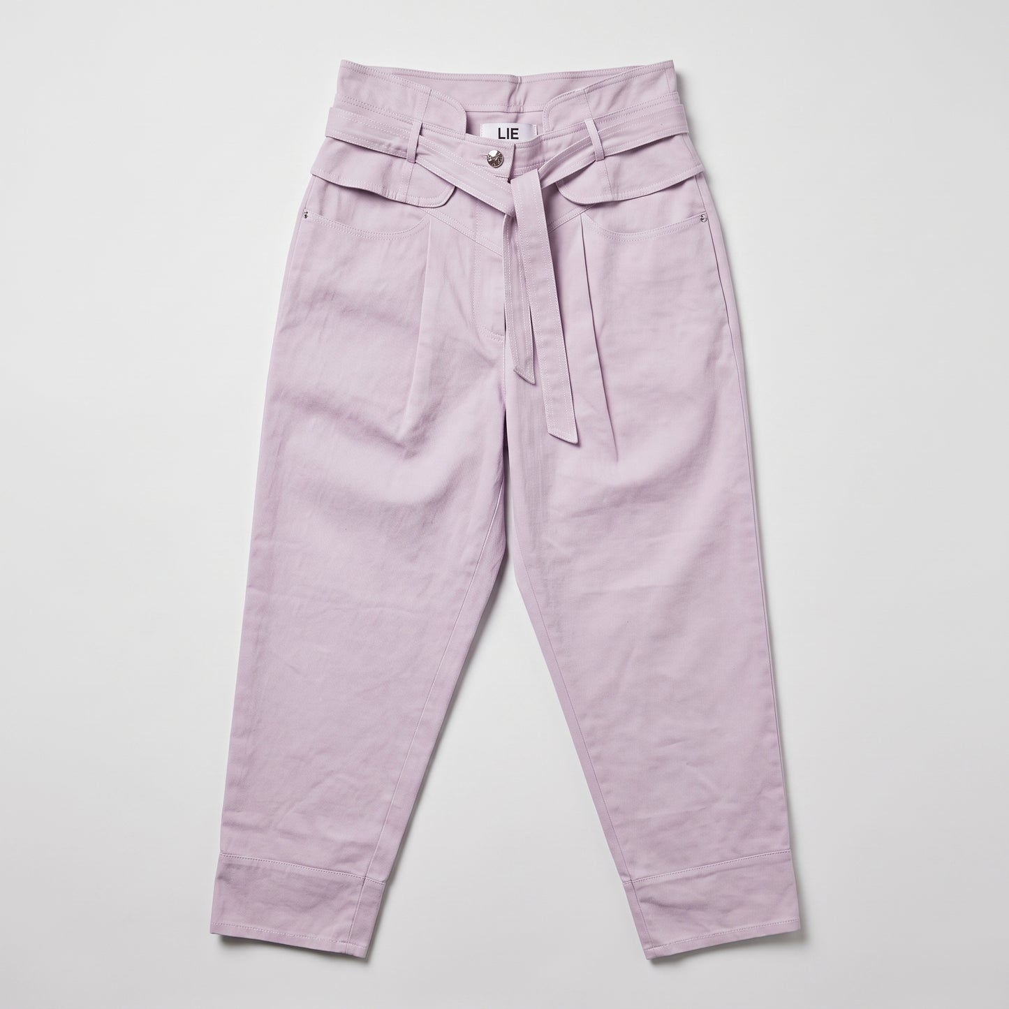 Lavender High-Waisted Paperbag Trousers