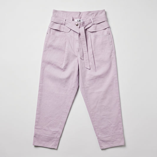 Lavender High-Waisted Paperbag Trousers