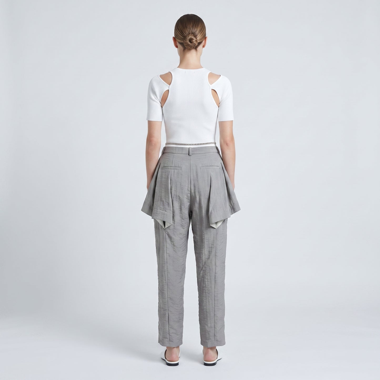 Architectural Grey Pleated Trousers