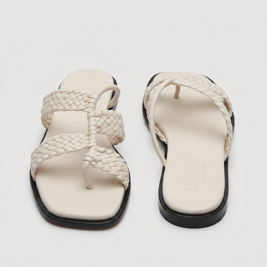 Woven Leather Thong Sandals