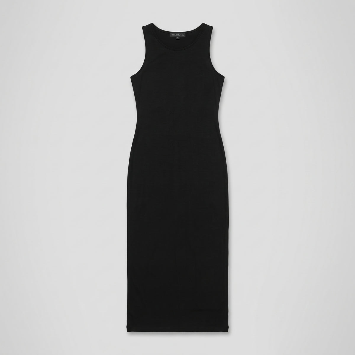 Essential Ribbed Black Midi Dress