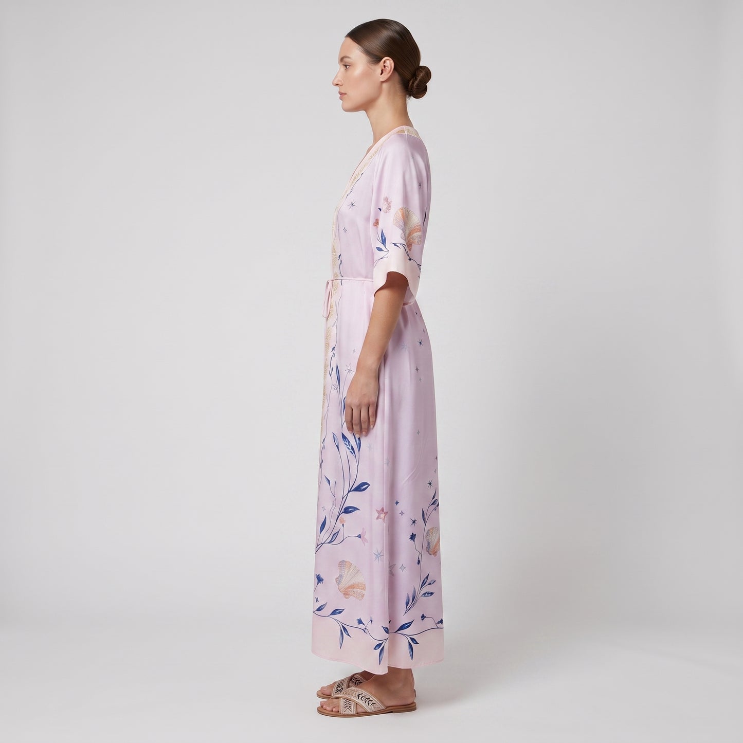 Floral Printed Silk Midi Dress