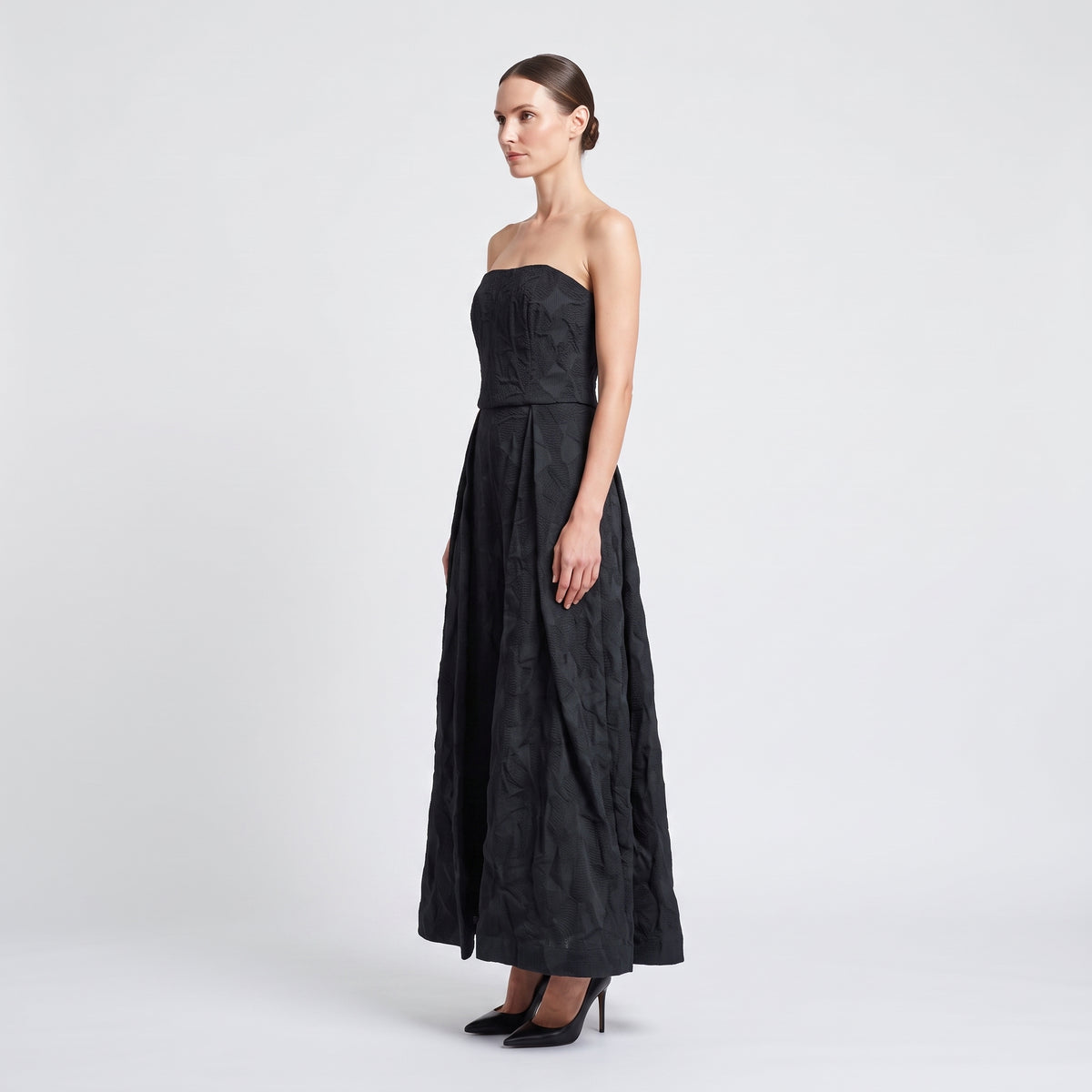 Structured Strapless Black Jumpsuit