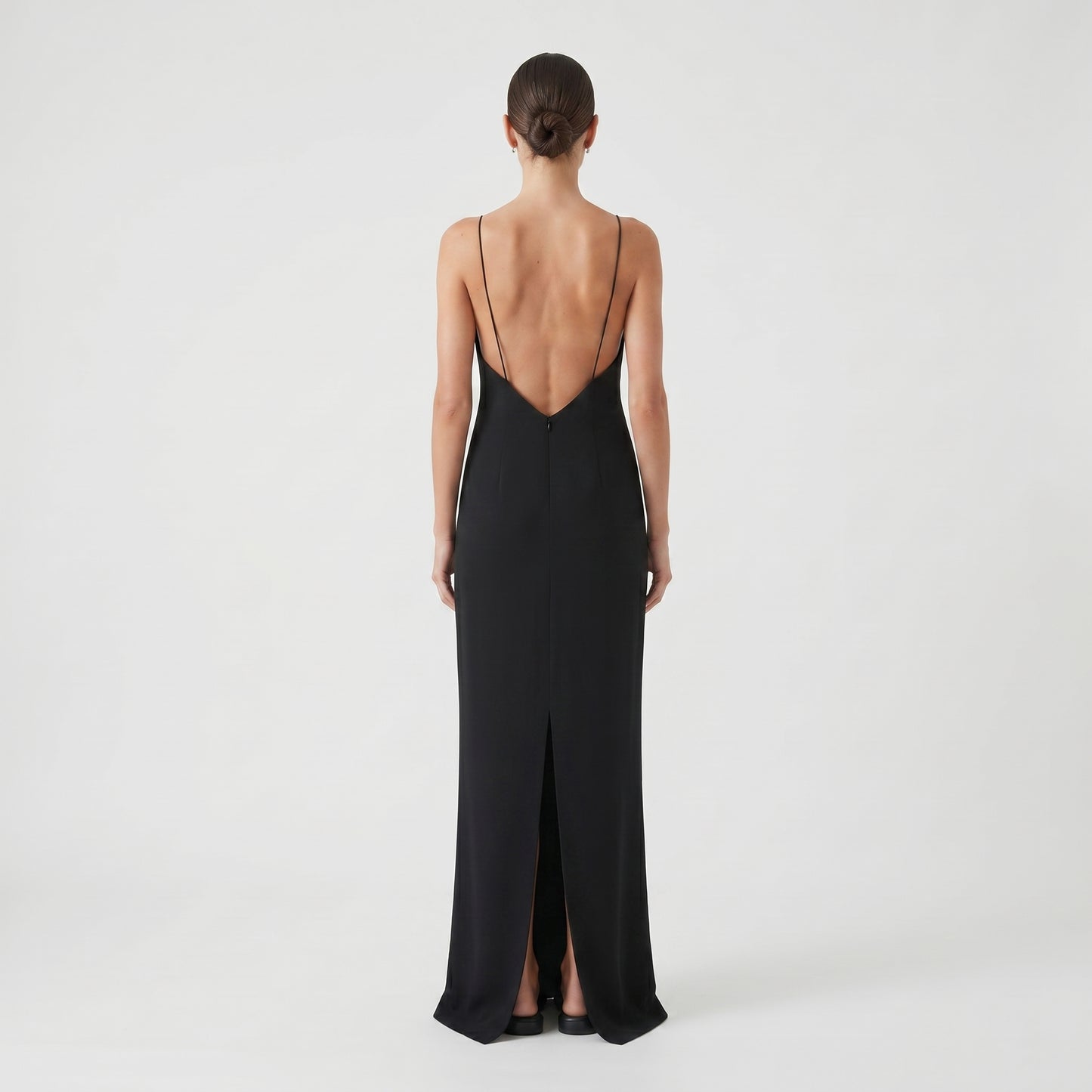 Embellished Crepe Maxi Dress