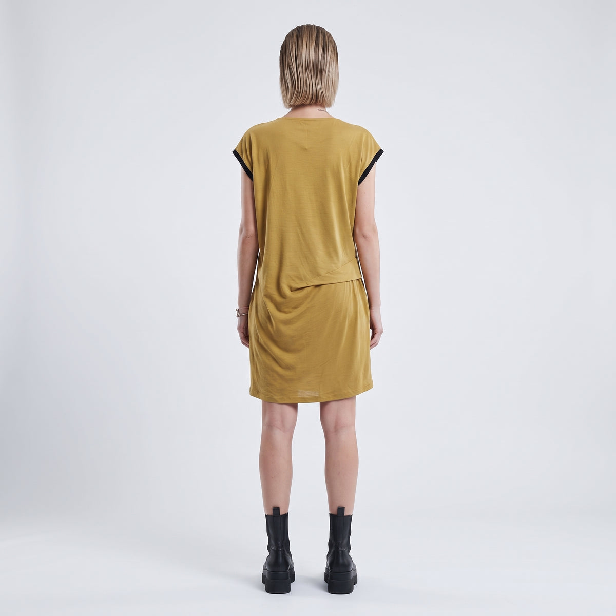 Draped Mustard Cotton Top