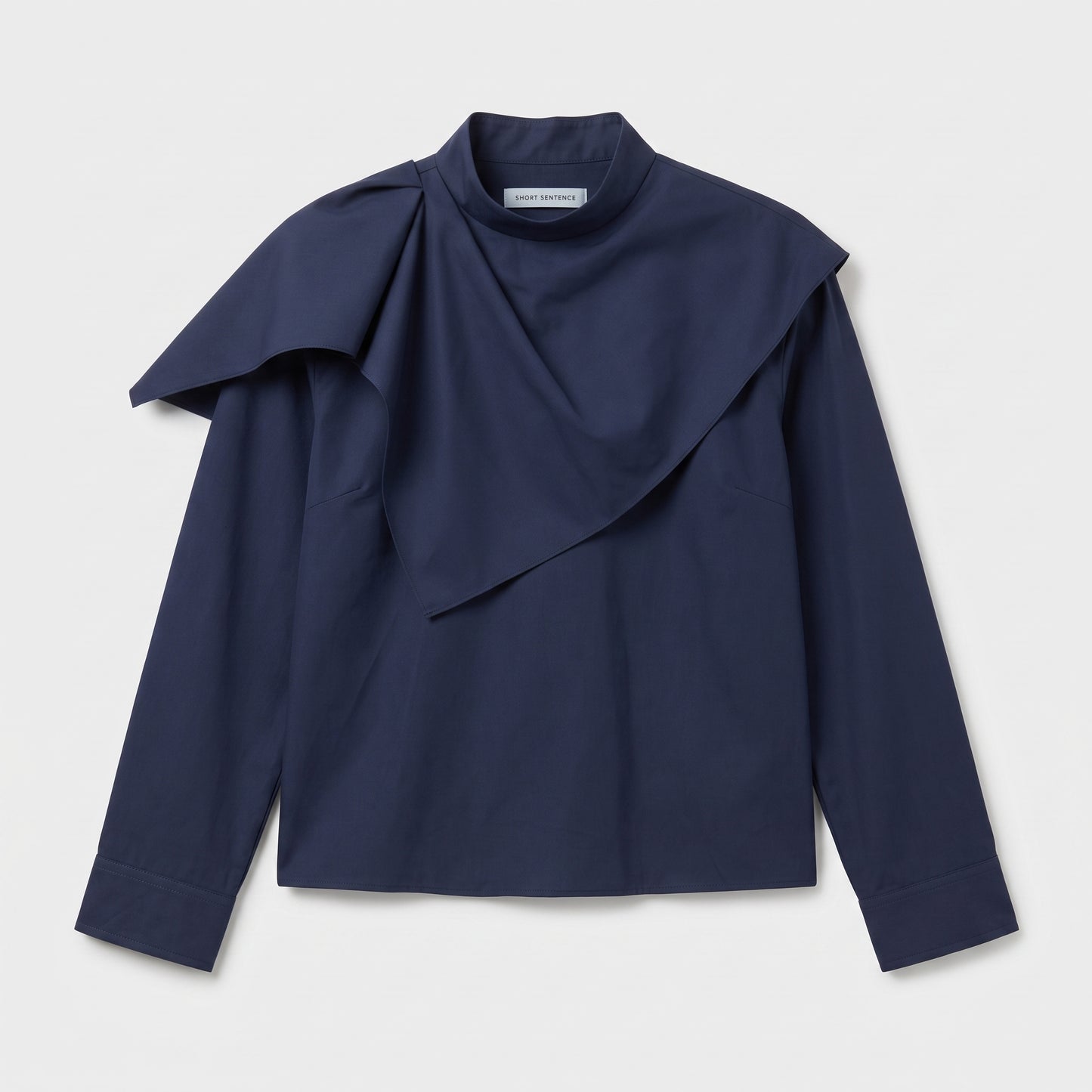 Draped Mock Neck Blouse