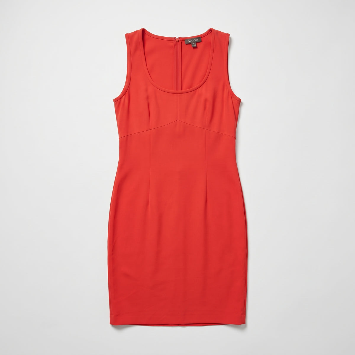 Sleeveless Tailored Red Sheath Dress