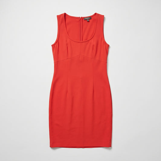 Sleeveless Tailored Red Sheath Dress