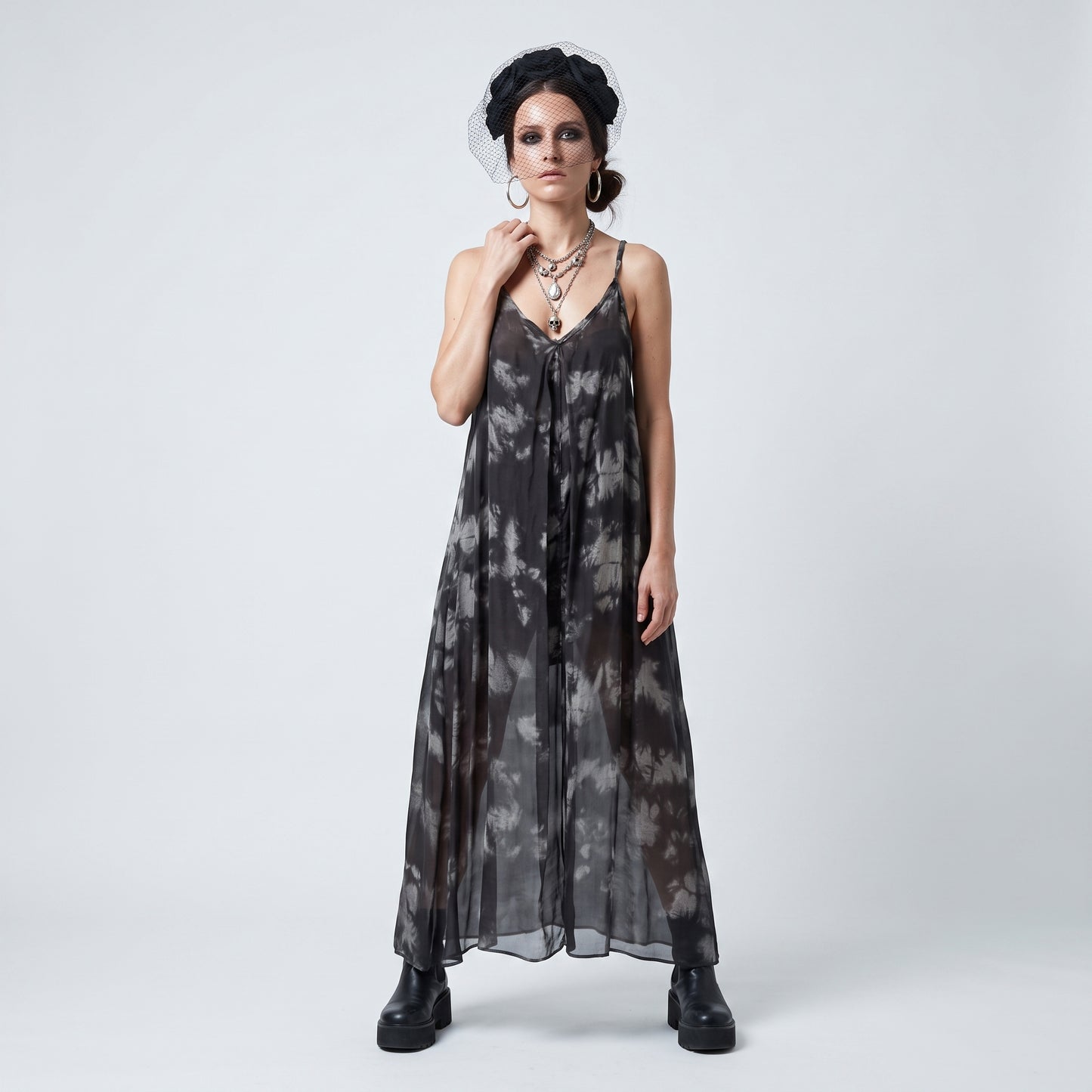Abstract Print Tie-Dye Cami Dress