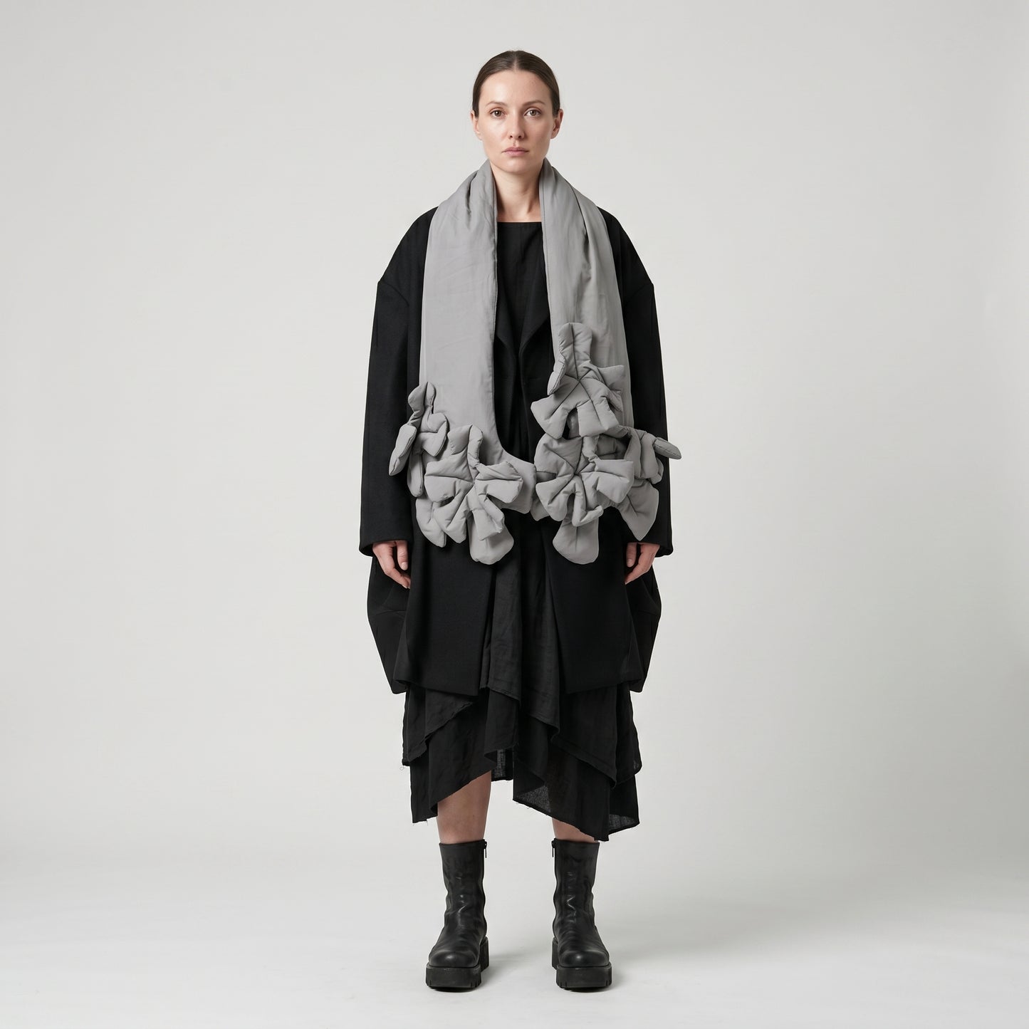 Sculptural Quilted Applique Scarf