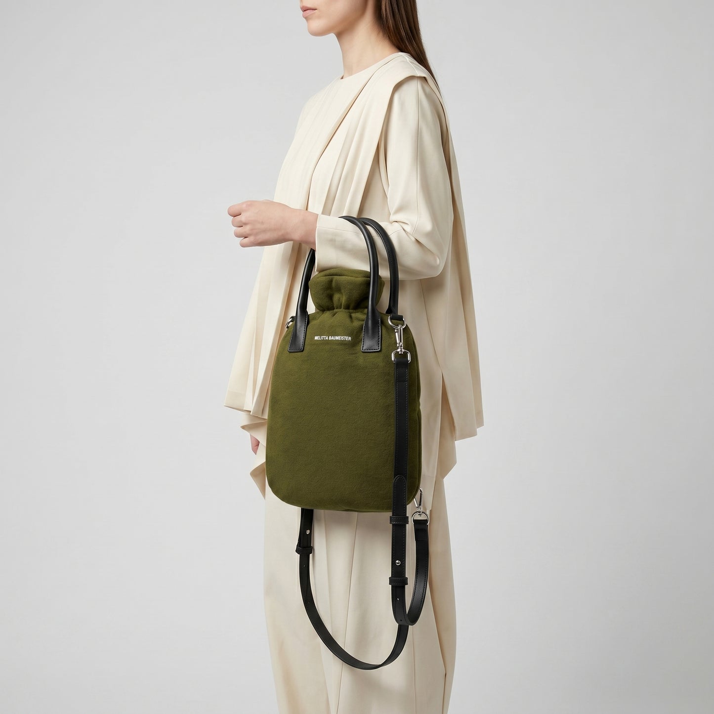 Fleece Drawstring Crossbody Bag