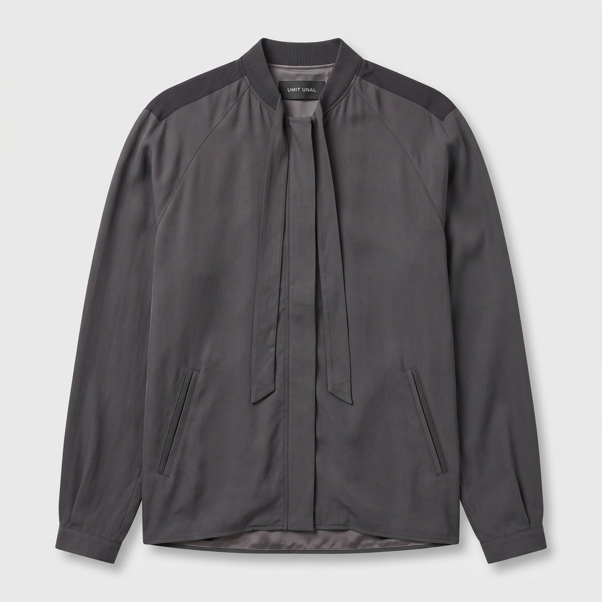Minimalist Silk Bomber Jacket