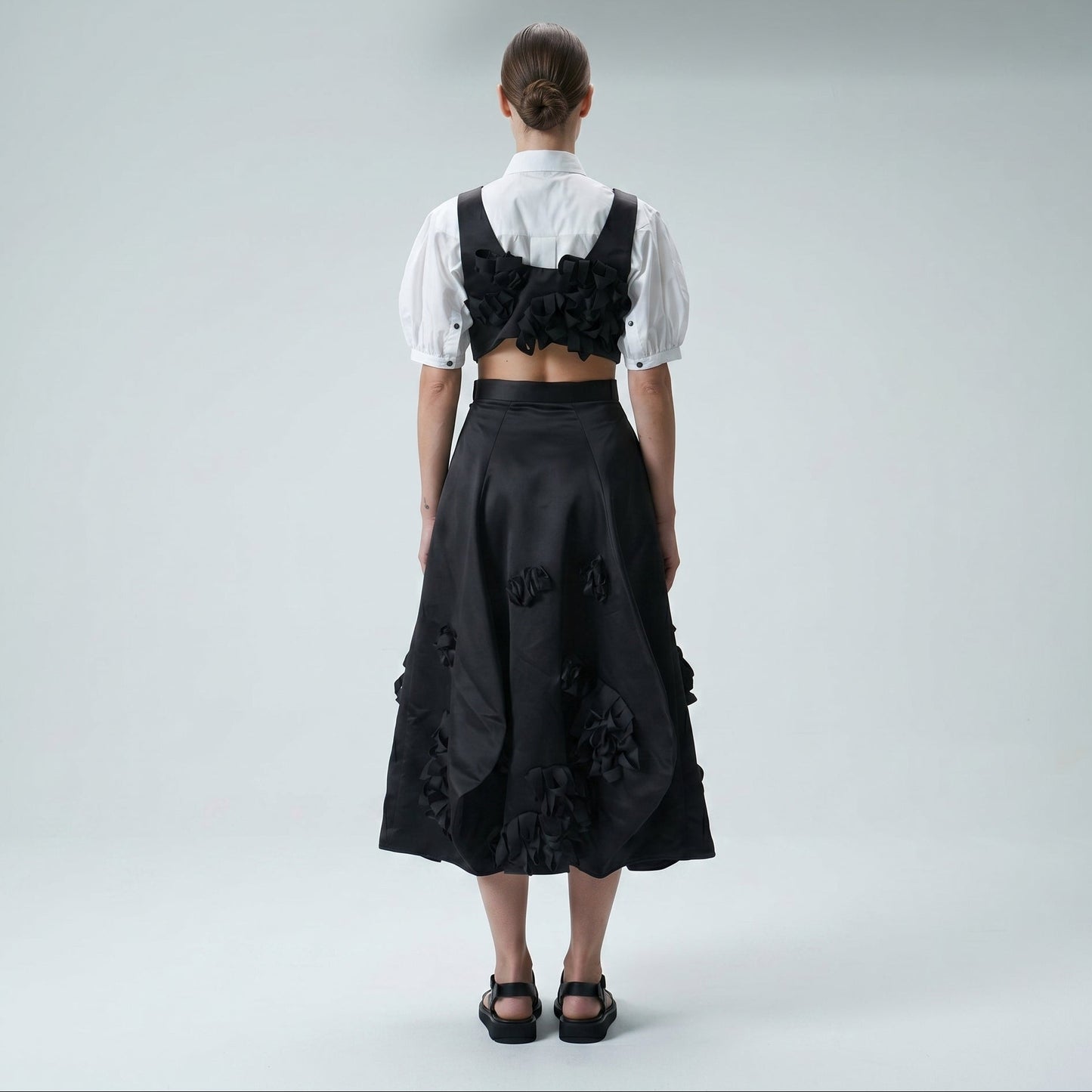 Embellished Silk A-Line Skirt