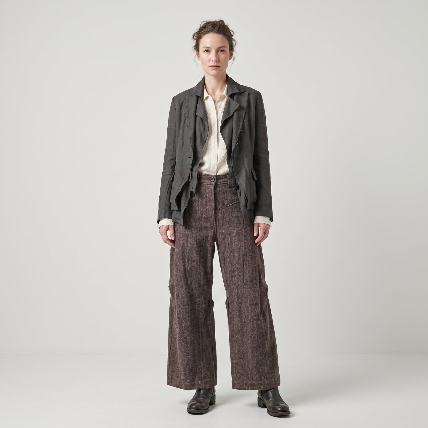 Structured High-Waisted Cropped Trousers