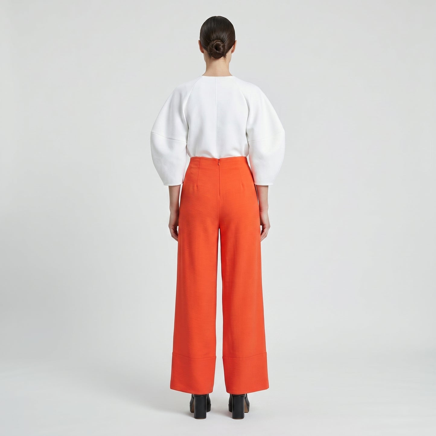 Red Wide Leg Tailored Trousers