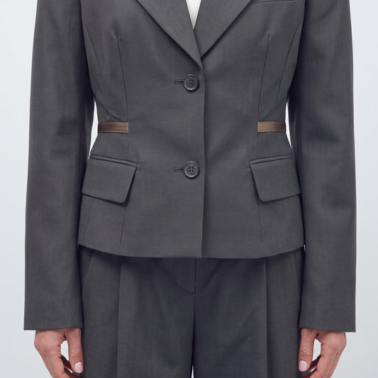 Tailored Charcoal Structured Blazer