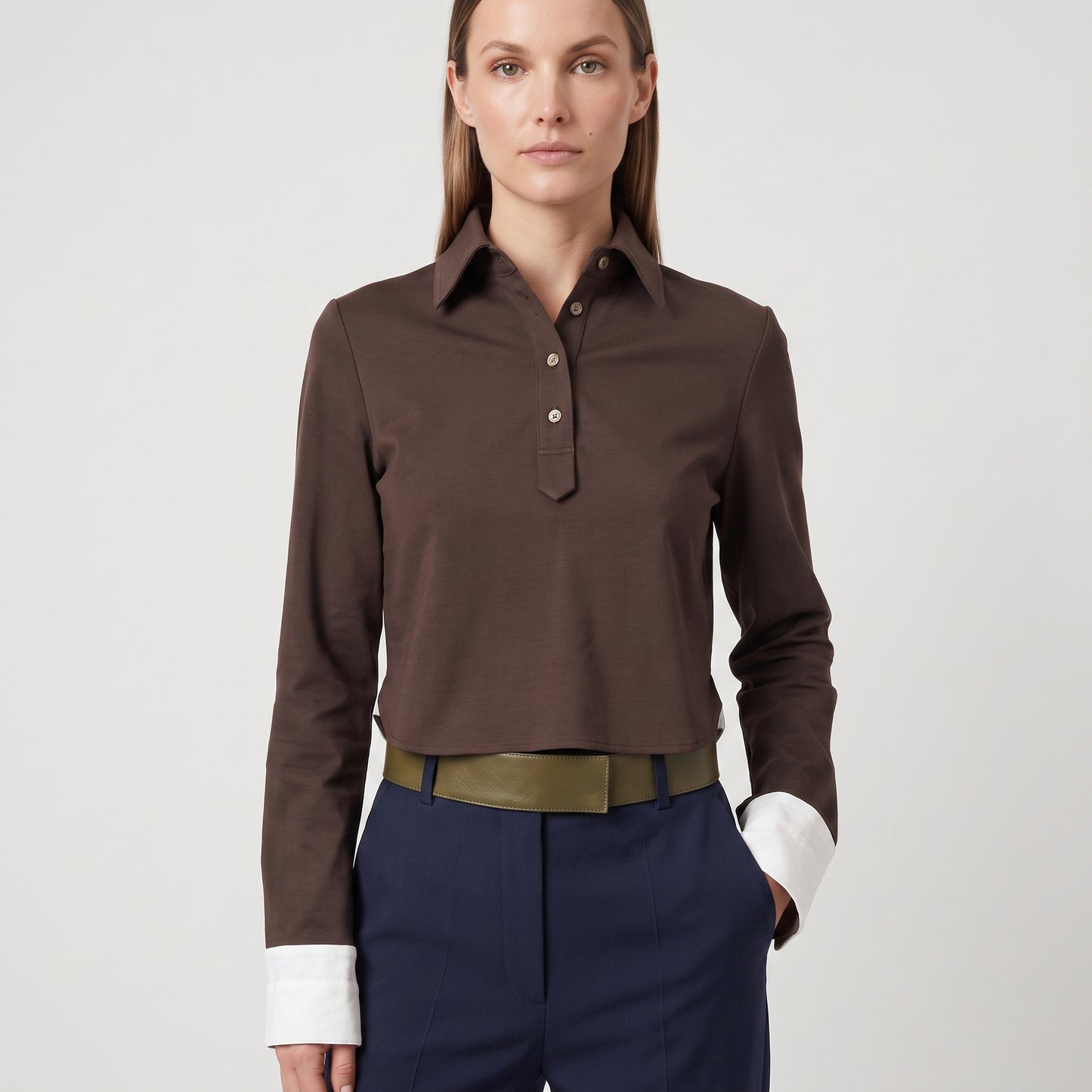 Contrast Cuff Polo Shirt