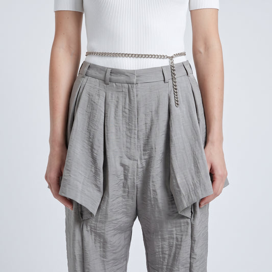 Architectural Grey Pleated Trousers