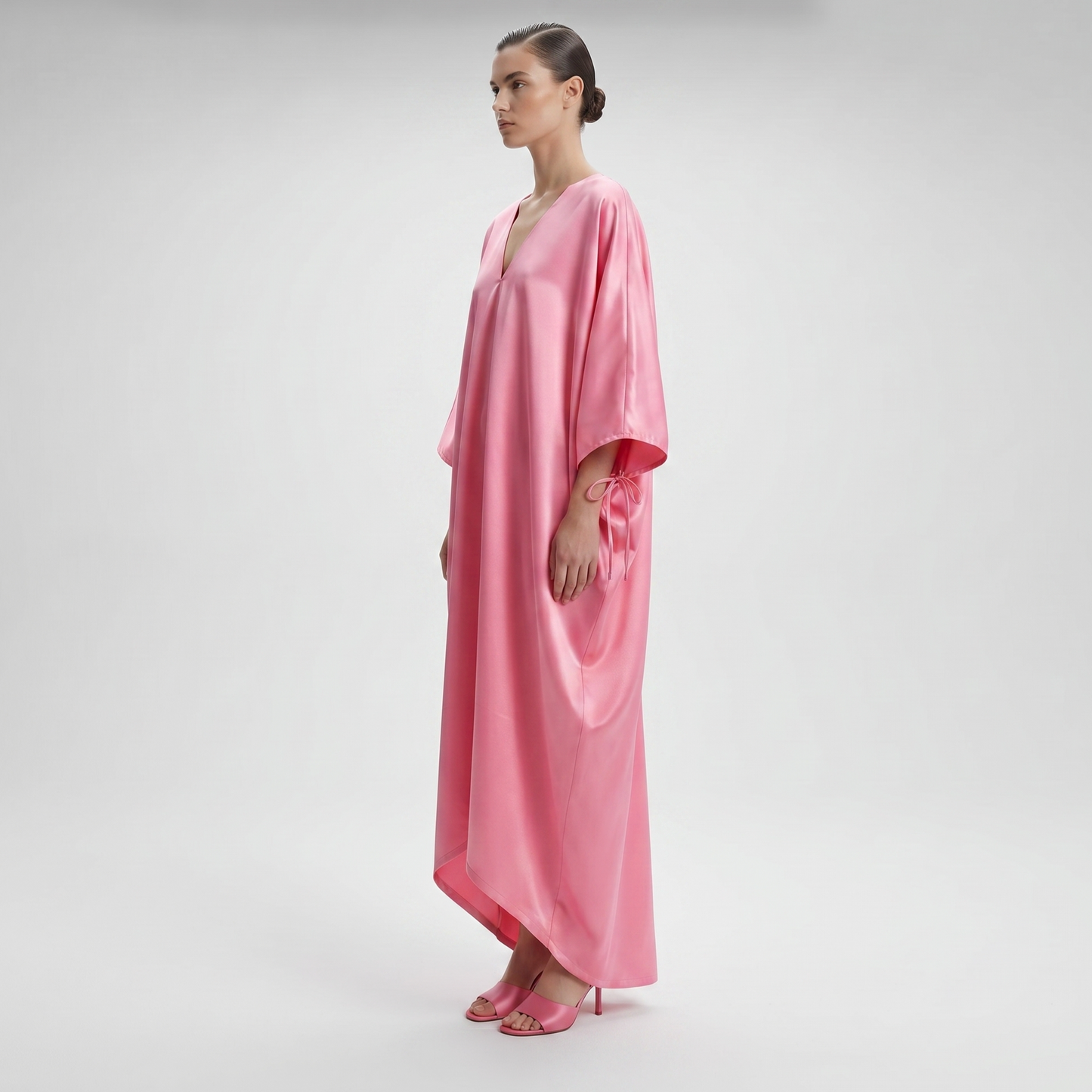 Pink Silk Kaftan Dress
