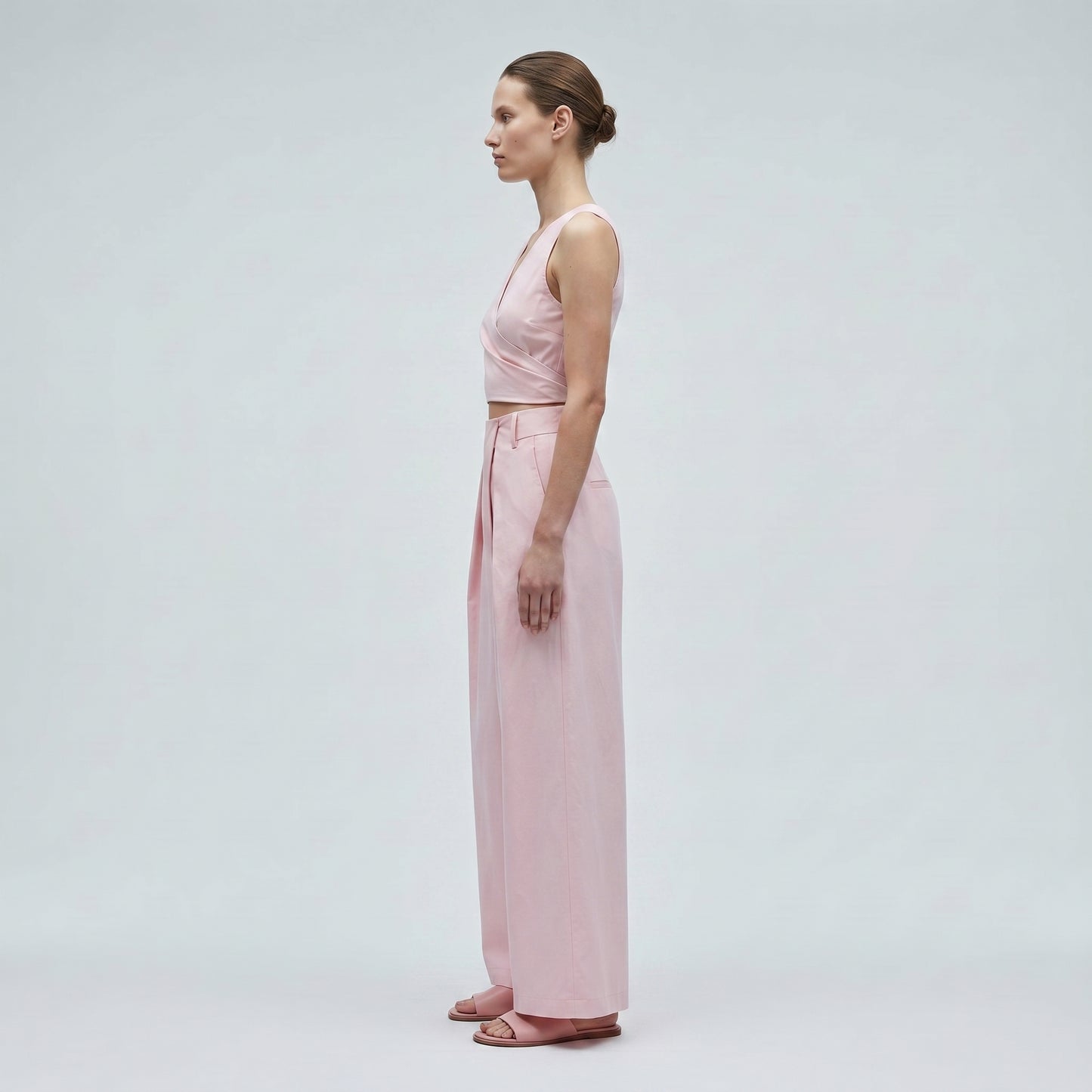 Pastel Pink Pleated Trousers