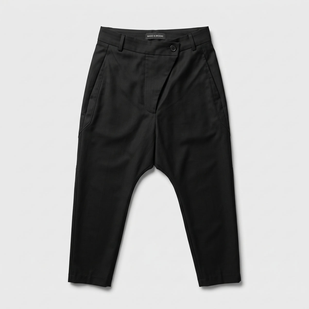 Tailored Asymmetric Black Trousers