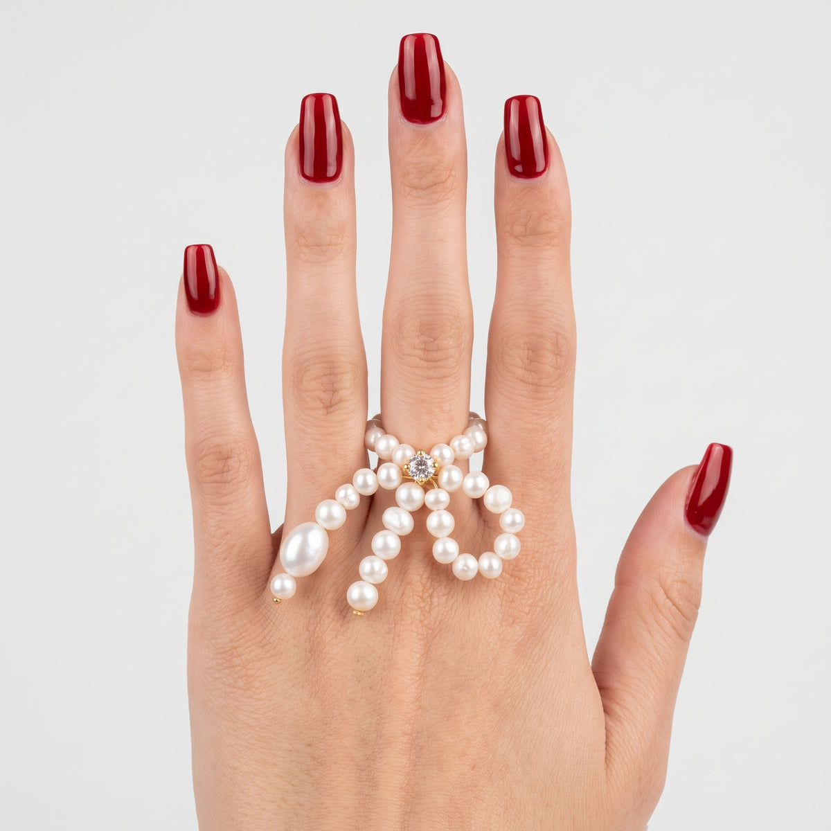 Pearl Bow Statement Ring