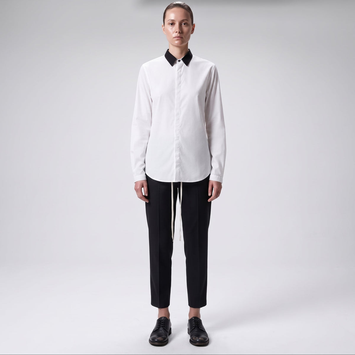 Contrast Collar Cotton Shirt
