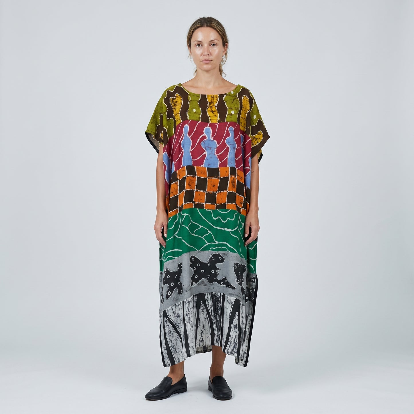 Abstract Printed Cotton Shift Dress