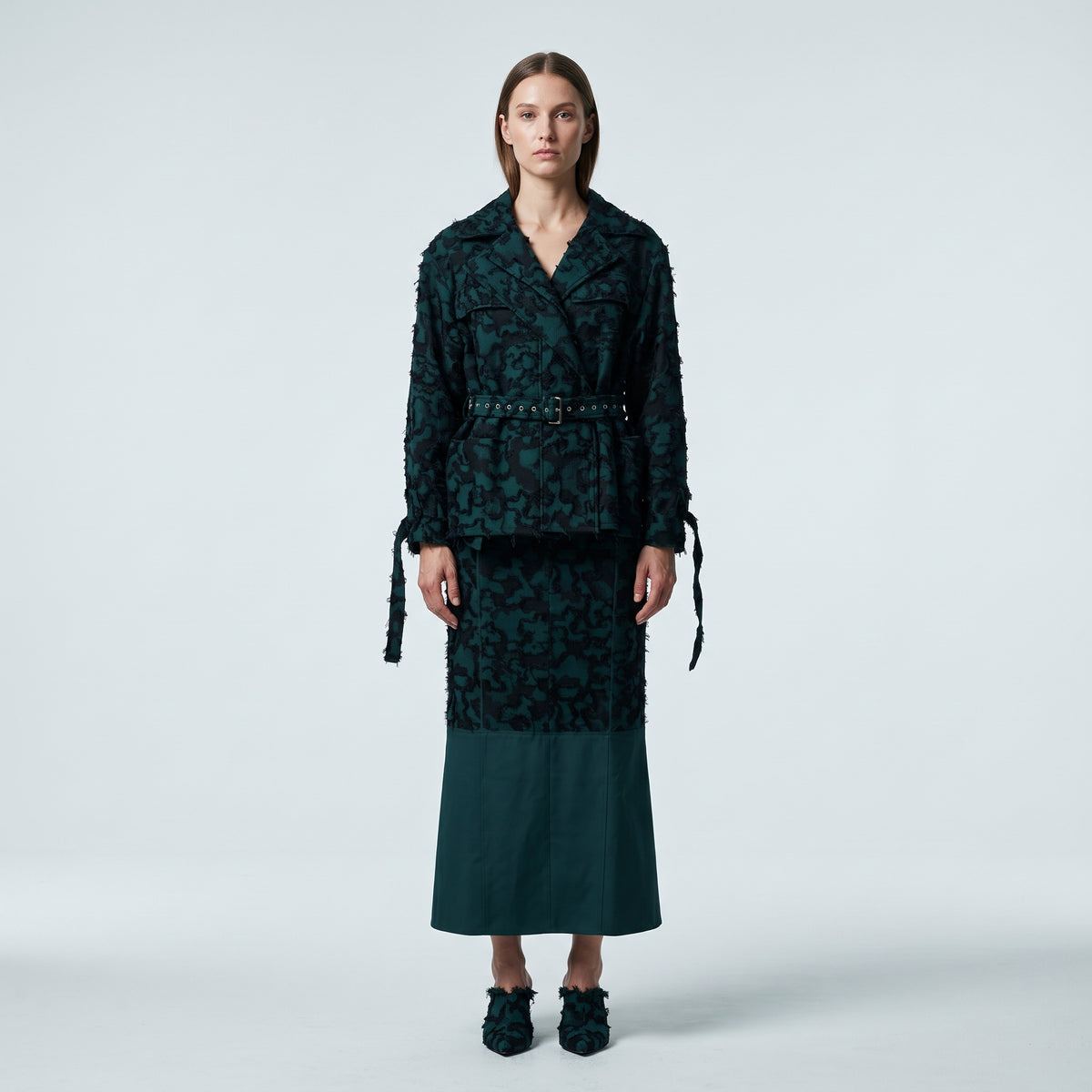 Textured Belted Utility Jacket