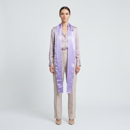 Lavender Satin Tie Belt
