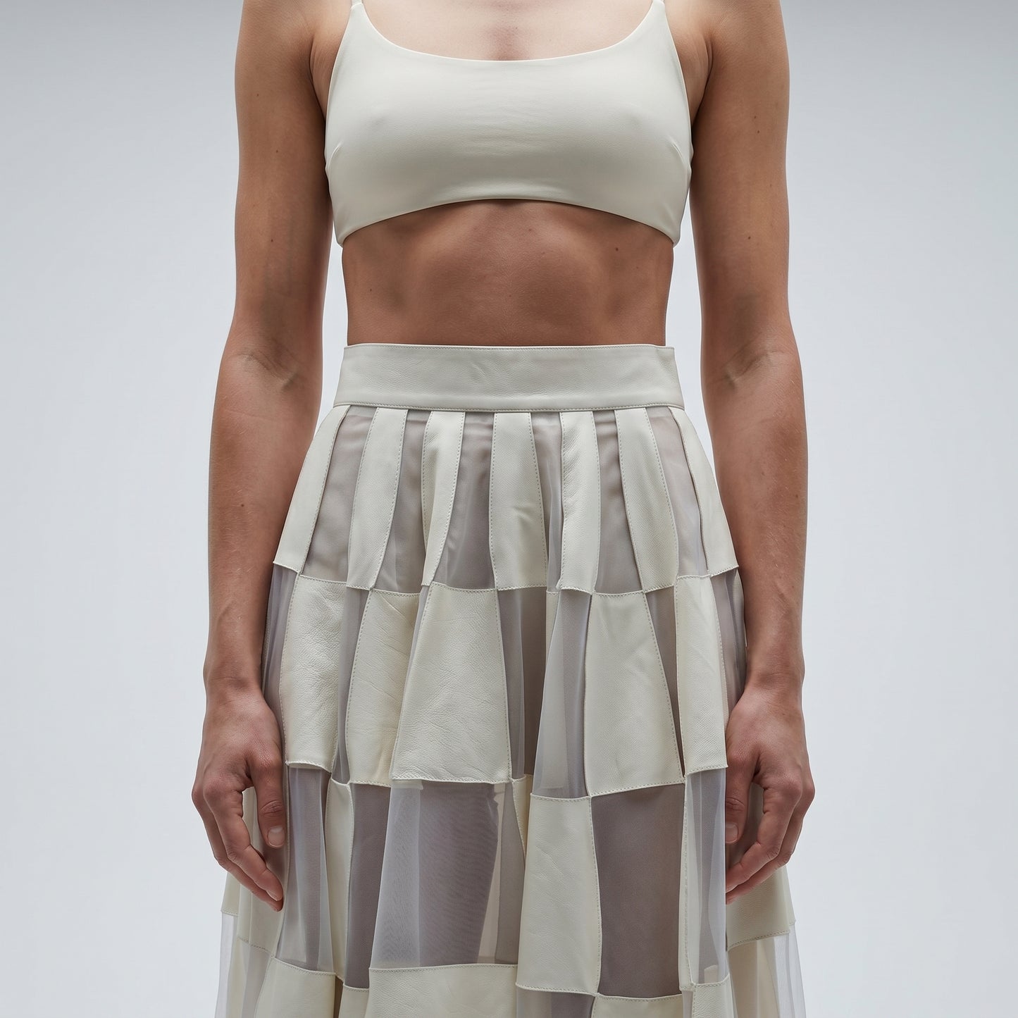 Geometric Paneled A-Line Skirt