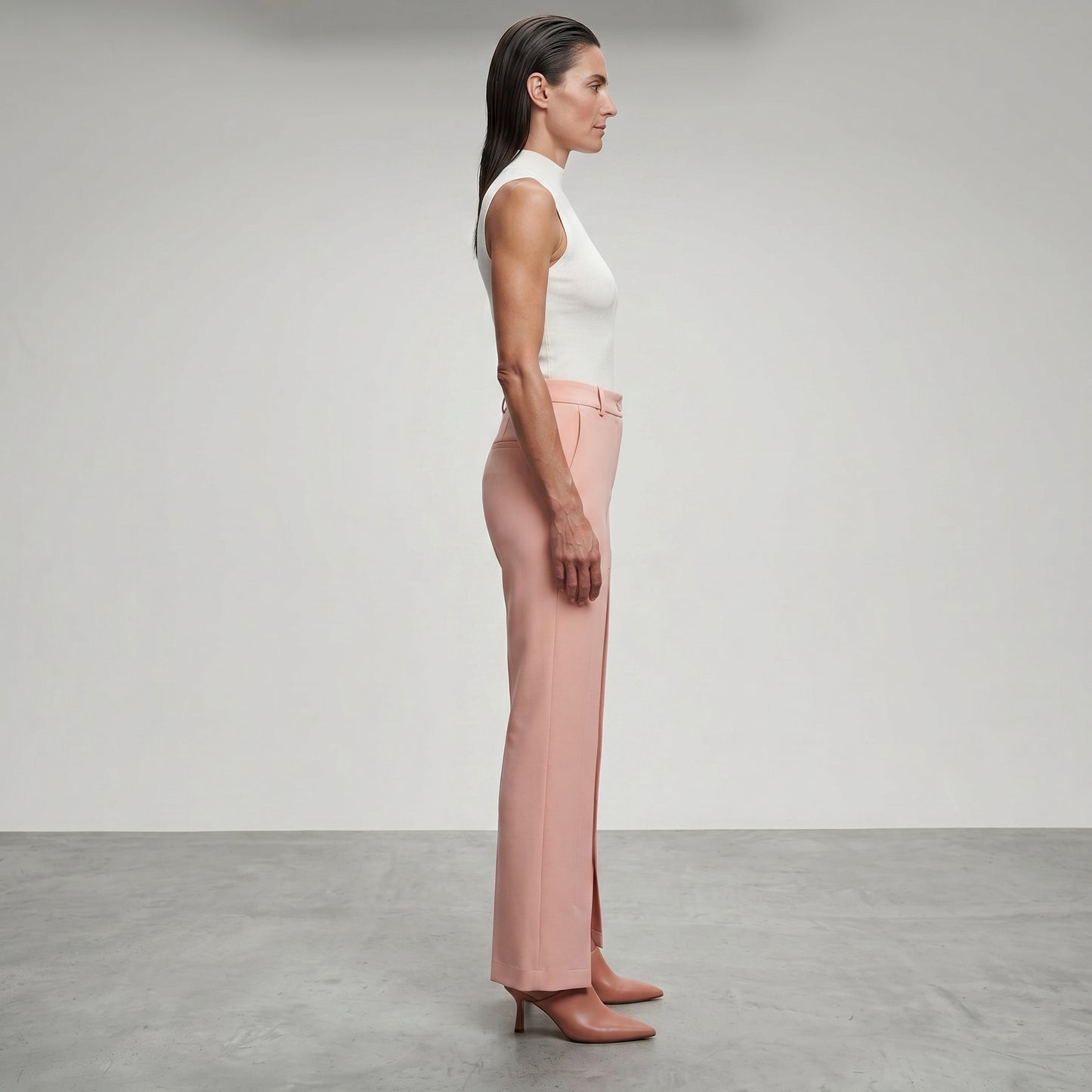 Tailored High-Waisted Blush Trousers