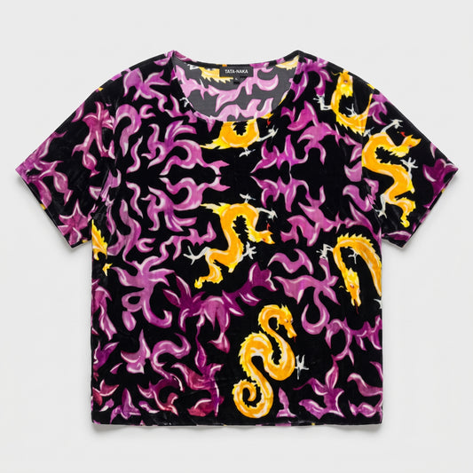 Velvet Dragon Print T-Shirt