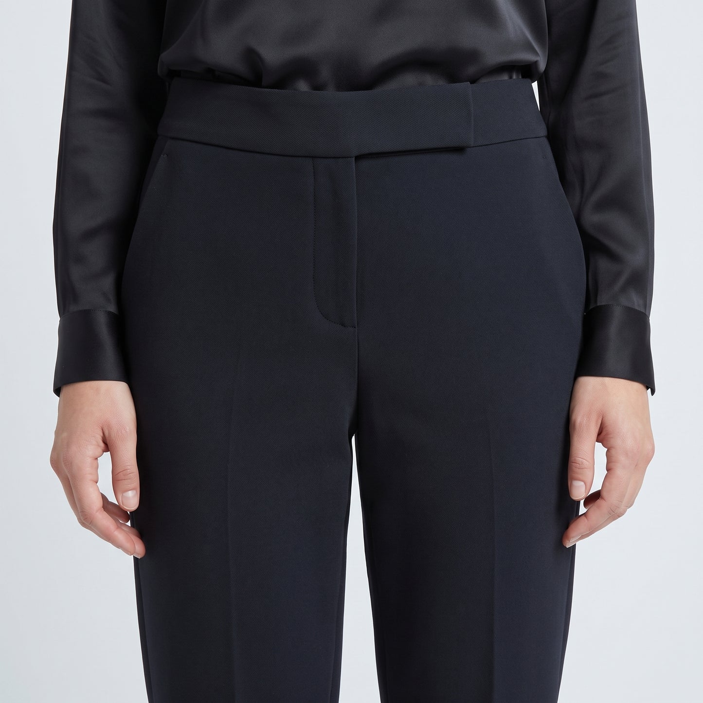 Tailored Cropped Black Trousers