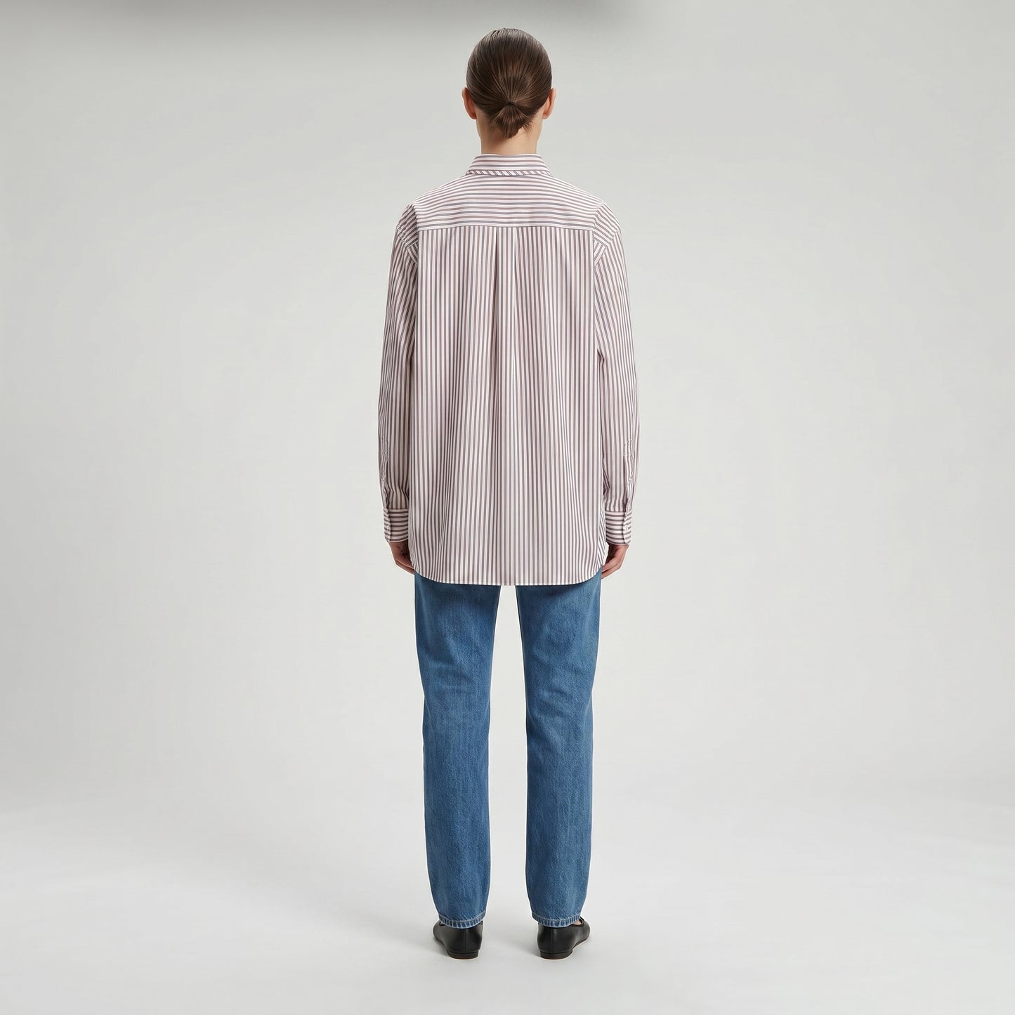 Deconstructed Striped Button-Up Shirt