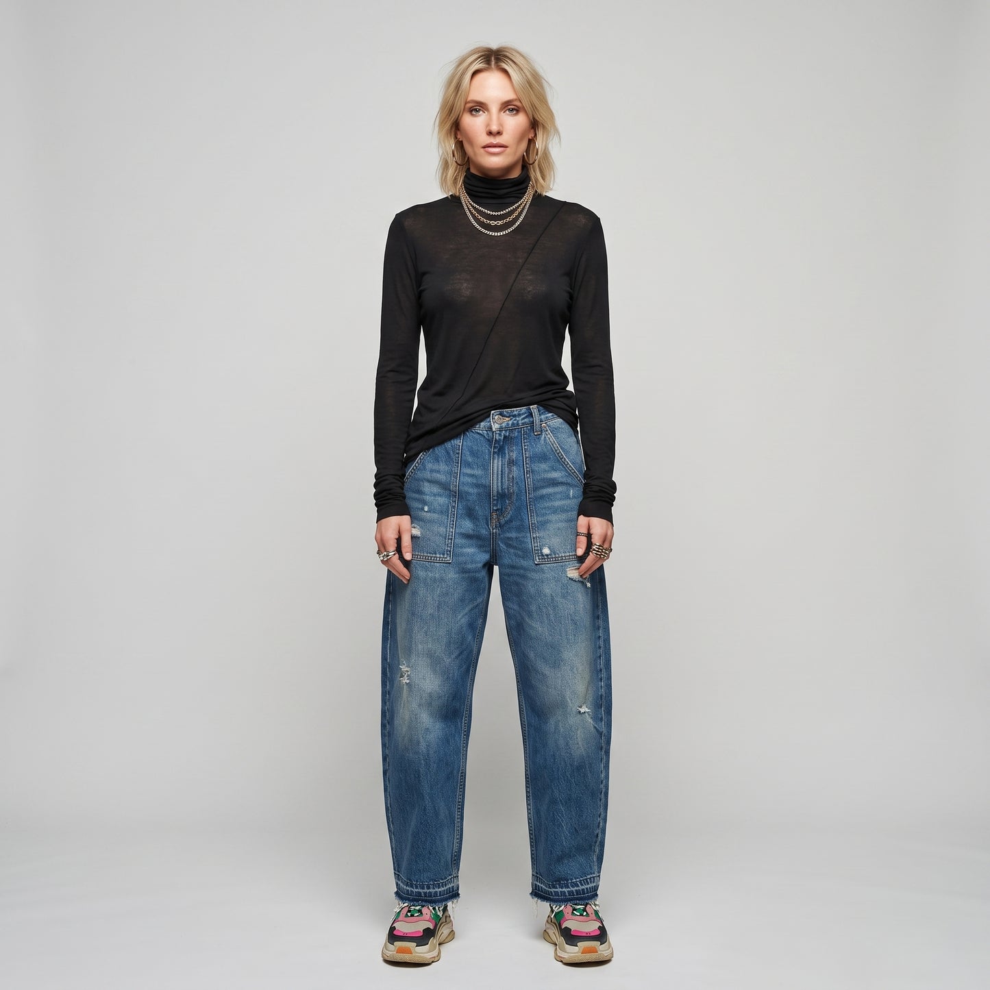 Classic Black Long-Sleeve Turtleneck