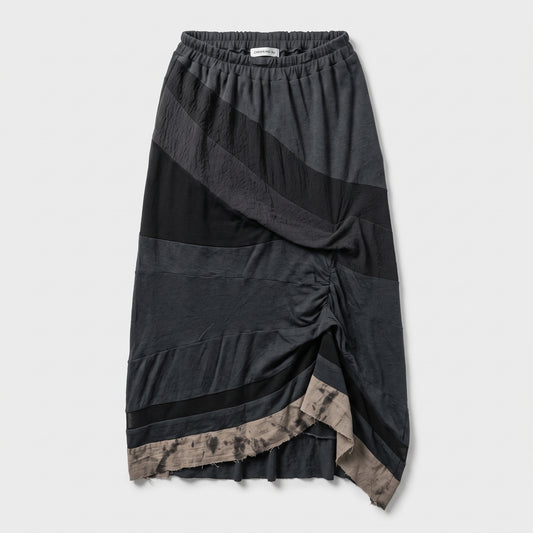Paneled Asymmetric Midi Skirt
