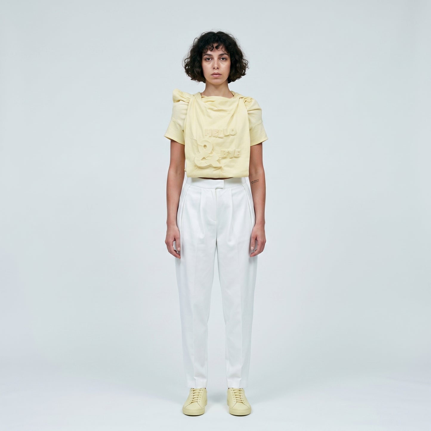 Embossed Graphic Cotton Jersey Top