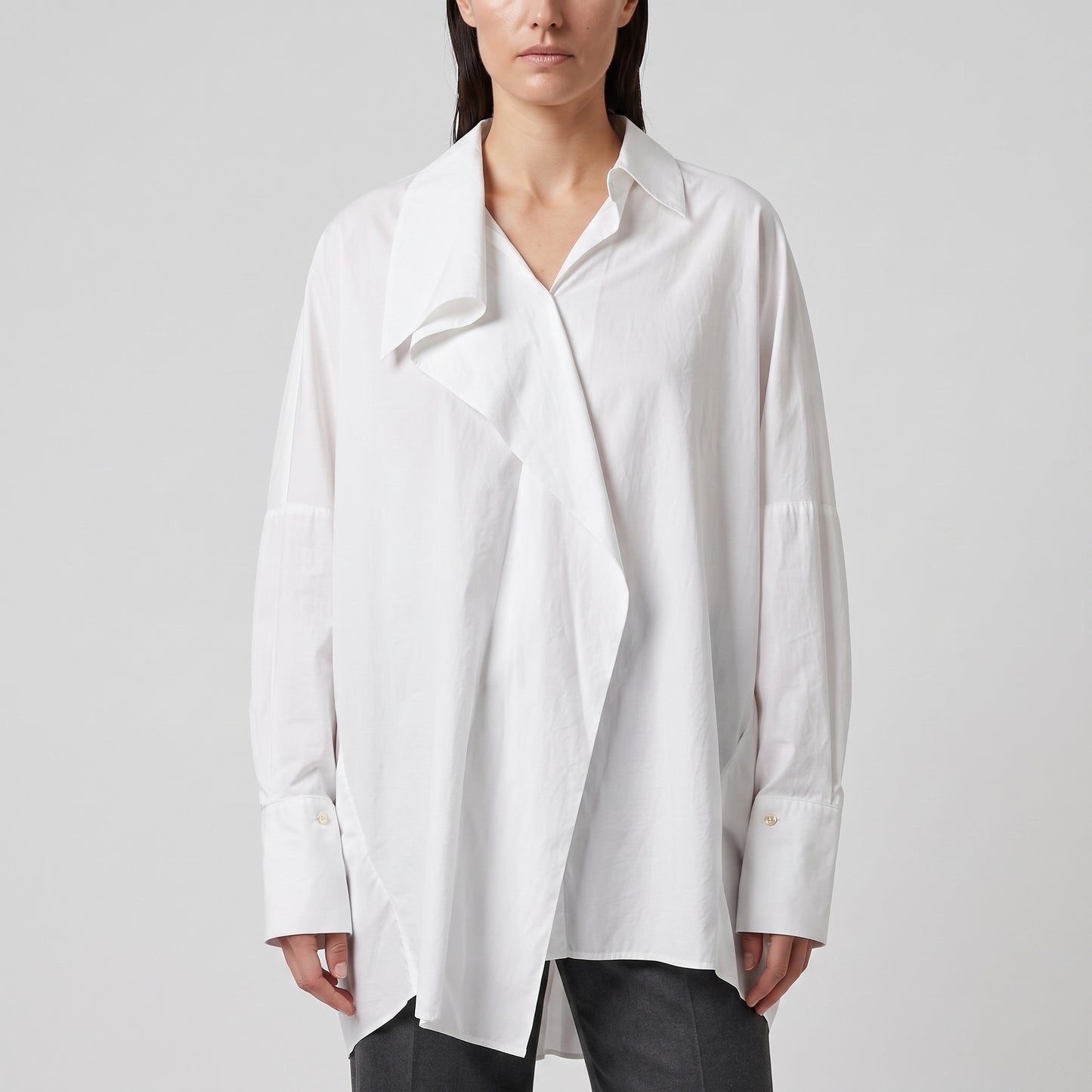 Oversized Asymmetric Cotton Shirt