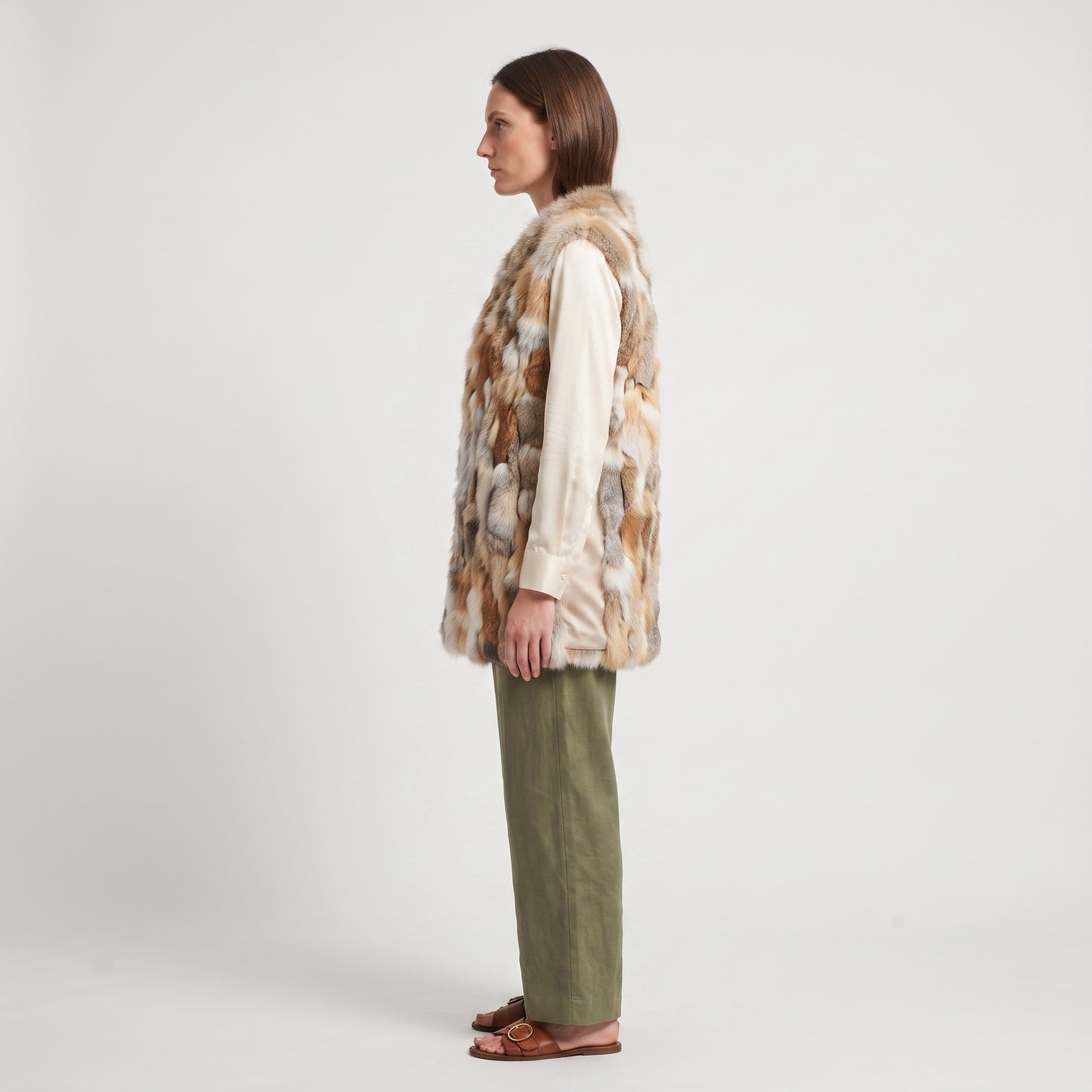 Luxurious Multi-Tone Fur Vest