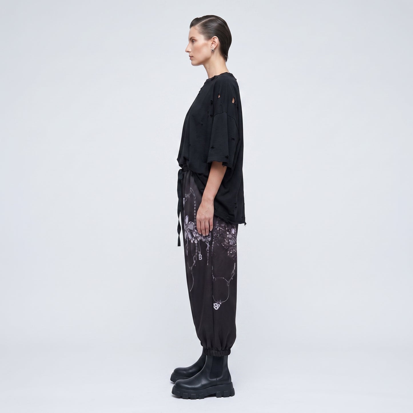 Graphic Print Cuffed Joggers
