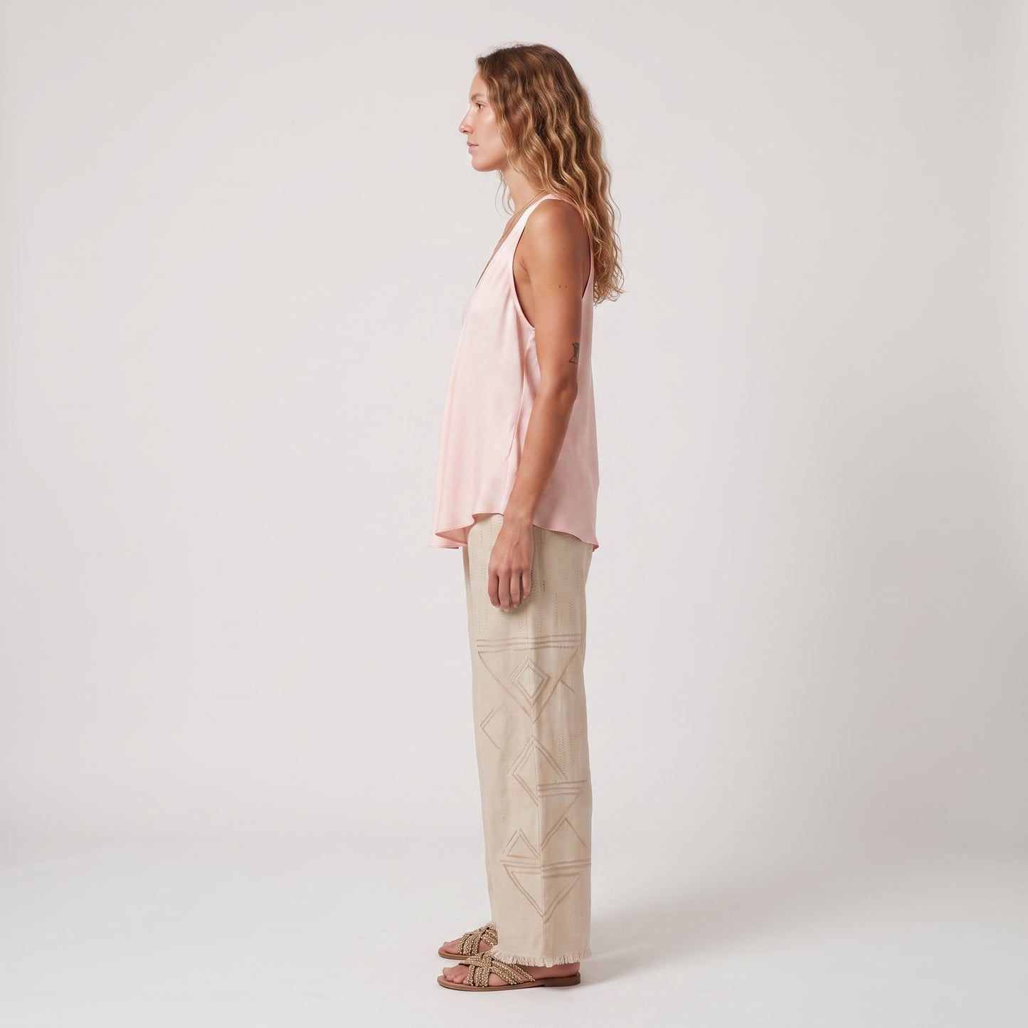 Silk V-Neck Sleeveless Tank