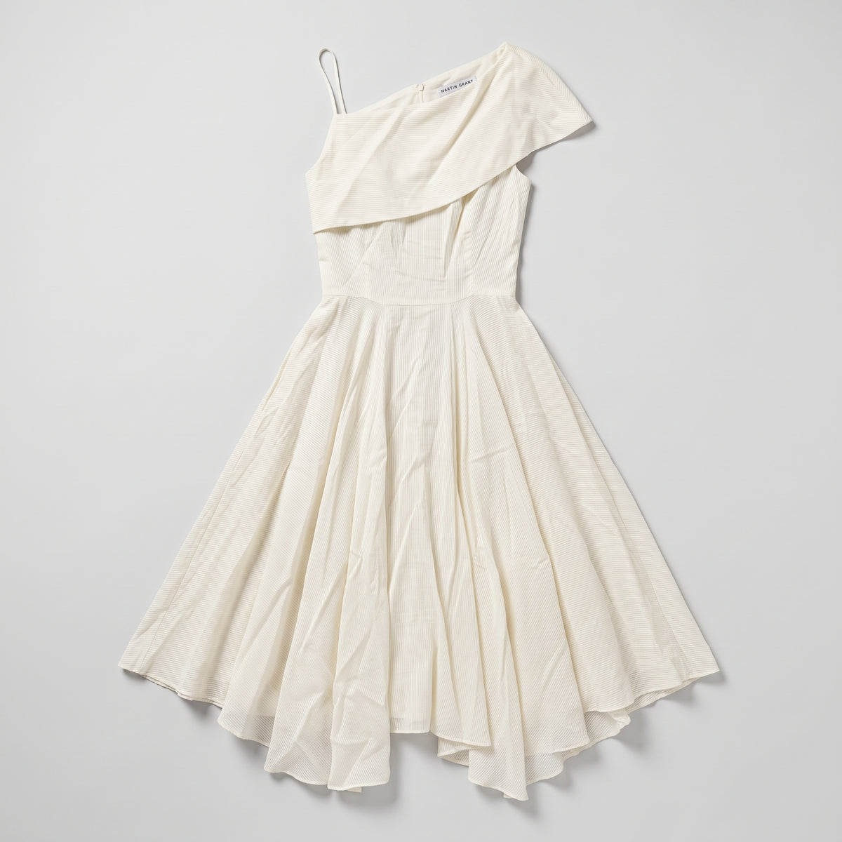 Elegant One-Shoulder Ivory Dress