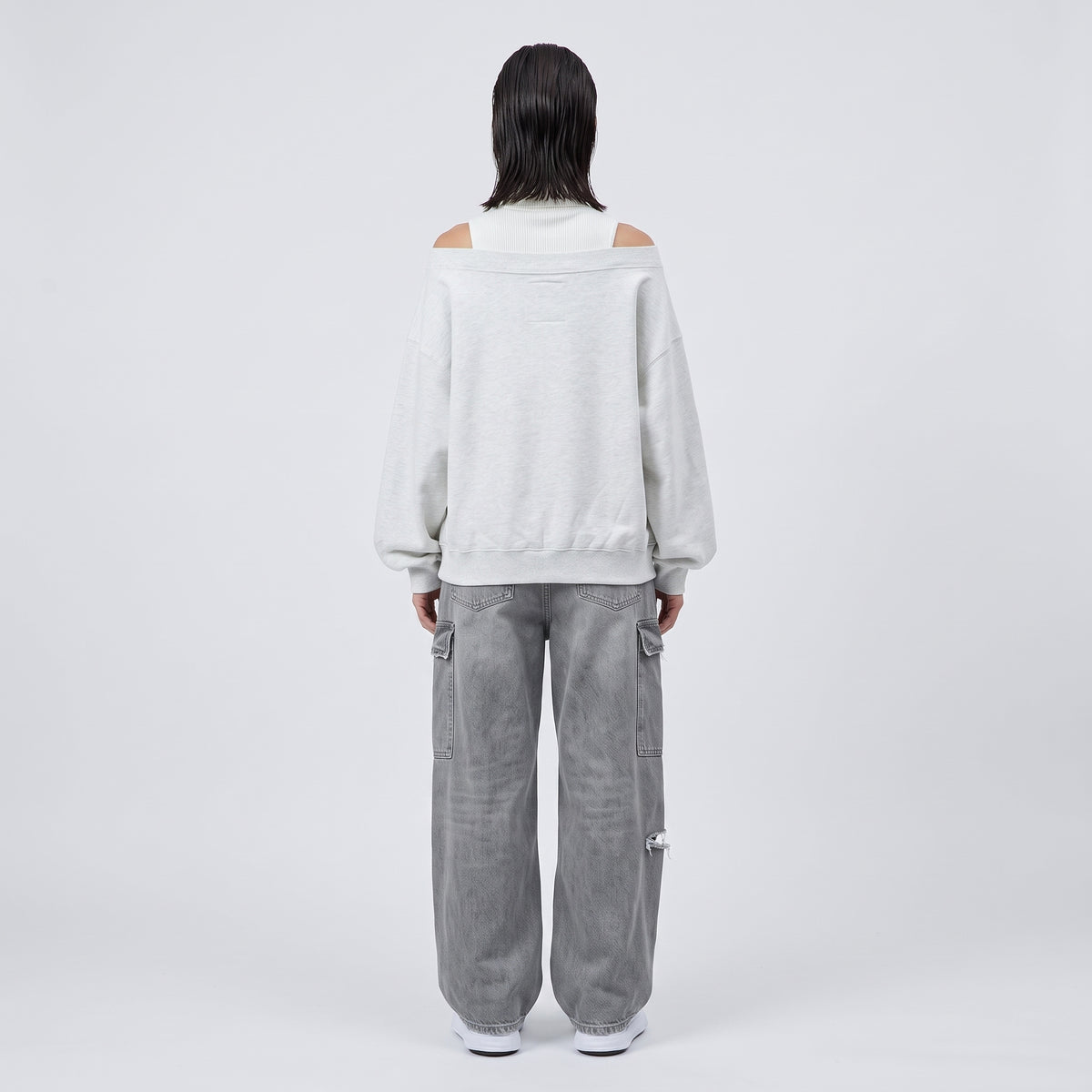 Layered Mock Neck Sweatshirt