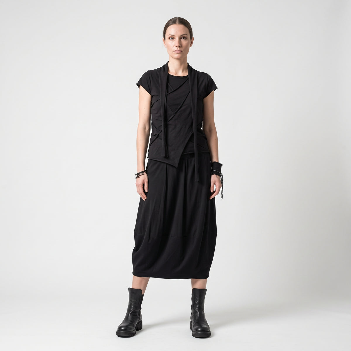 Architectural Jersey Balloon Skirt